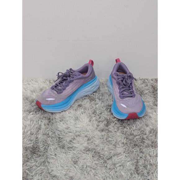 Hoka One One Bondi 8 Women’s Size 8B Chalk Violet Pastel Mesh Running Shoes - Picture 2 of 11